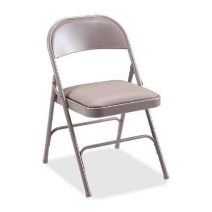 Picture of Lorell Vinyl Padded Seat Folding Chair, Beige, Set Of 4