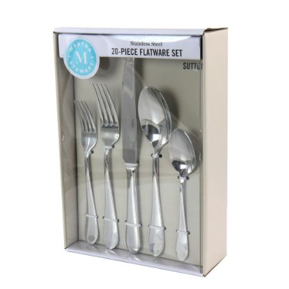 Picture of Martha Stewart Sutton Stainless Steel Flatware Set, Silver