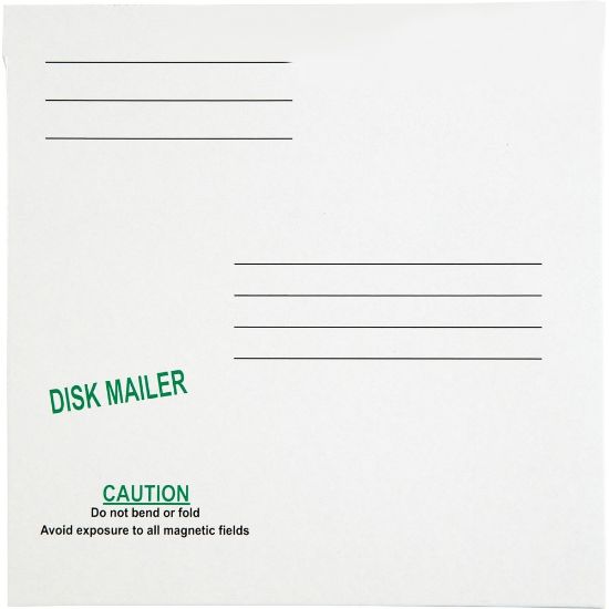 Picture of Quality Park 5 1/4in Economy Disk Mailers - Disc/Diskette - 6in Width x 5 7/8in Length - Paperboard - 10 / Pack - White