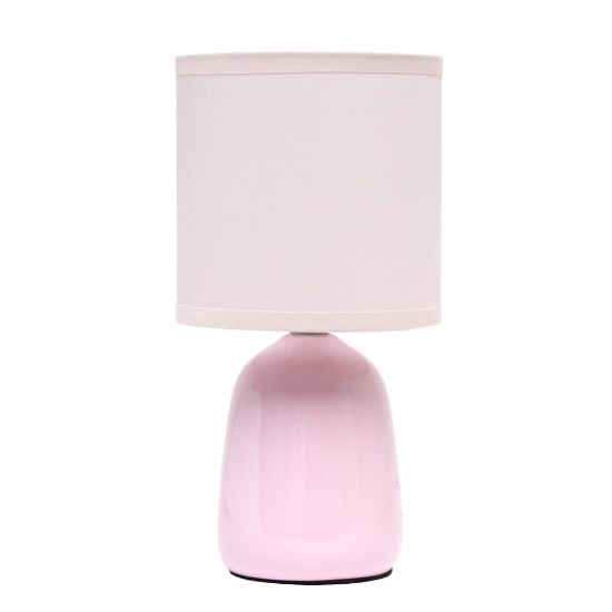 Picture of Simple Designs Thimble Base Table Lamp, 10-1/16inH, Light Pink/Light Pink