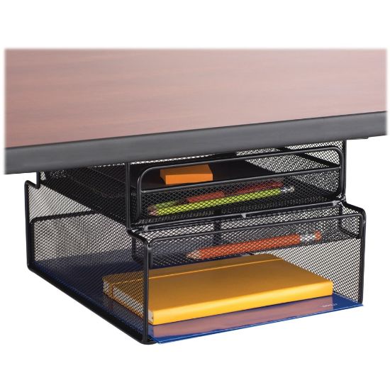 Picture of Safco Onyx Mountable Hanging Storage - 7.3in Height x 10.3in Width x 12.4in Depth - Scratch Resistant - Black - Steel - 1 Each