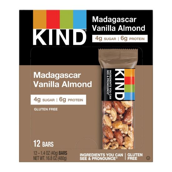 Picture of KIND Madagascar Vanilla Almond Bars, 1.41 Oz, Box Of 12