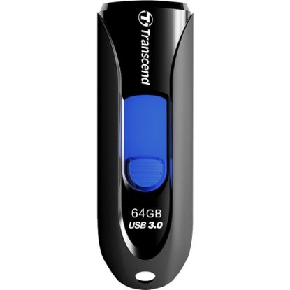 Picture of Transcend 64GB JetFlash 790 USB 3.0 Flash Drive - 64 GB - USB 3.0 - Black, Blue