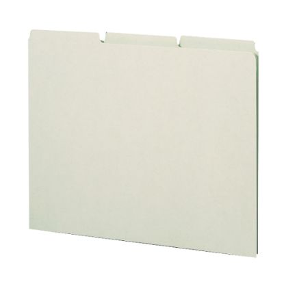 Picture of Smead Blank Pressboard File Guides, Letter Size, 100% Recycled, Gray/Green, Box Of 100