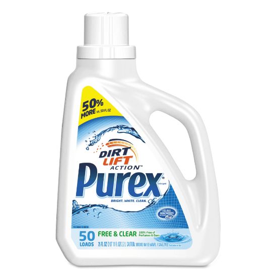 Picture of Purex Free & Clear Liquid Laundry Detergent, 150 Oz Bottle, Case Of 4