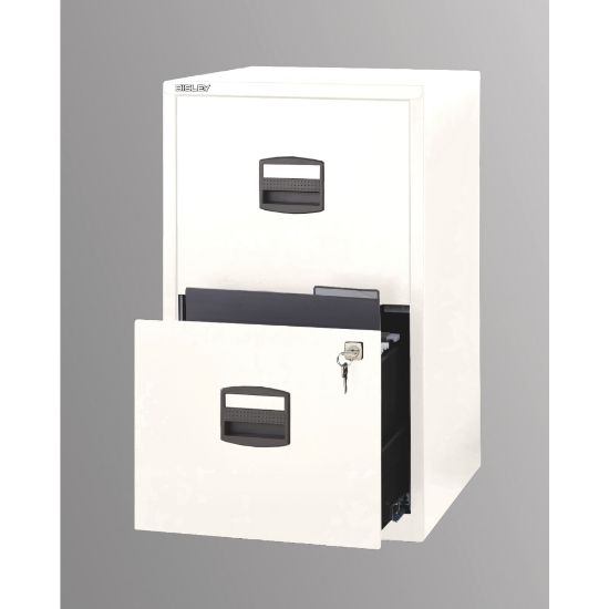 Picture of Bisley 14-13/16inD Vertical 2-Drawer Under-Desk File Cabinet, White