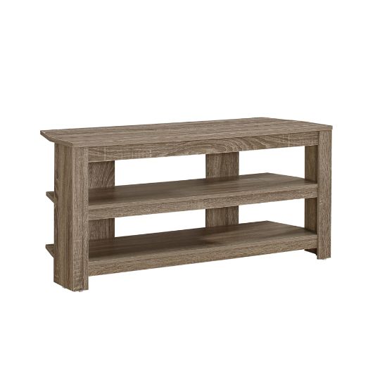 Picture of Monarch Specialties TV Stand, 3-Shelf, For Flat-Panel TVs Up To 40in, Dark Taupe