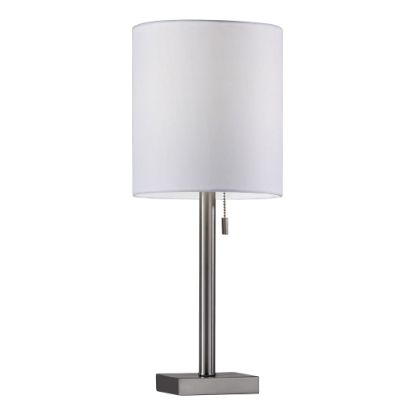 Picture of Adesso Liam Table Lamp, 22inH, White Shade/Brushed-Steel Base