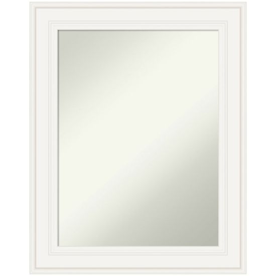 Picture of Amanti Art Non-Beveled Rectangle Framed Bathroom Wall Mirror, 29-1/2in x 23-1/2in, Ridge White