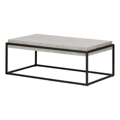 Picture of South Shore Mezzy Modern Industrial Coffee Table, 16-1/2inH x 43-5/16inW x 23-5/8inD, Concrete Gray