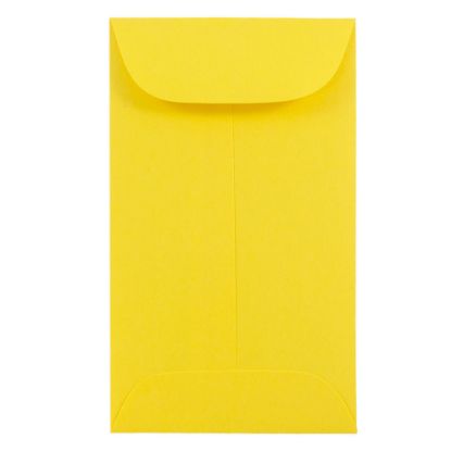 Picture of JAM Paper Coin Envelopes, #3, Gummed Seal, Yellow, Pack Of 50 Envelopes