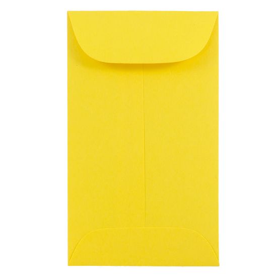 Picture of JAM Paper Coin Envelopes, #3, Gummed Seal, Yellow, Pack Of 50 Envelopes