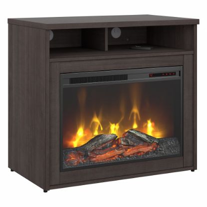 Picture of Bush Business Furniture Studio C 32inW Electric Fireplace With Shelf, Storm Gray, Standard Delivery