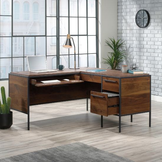 Picture of Sauder Nova Loft 59inW L-Shape Corner Desk, Grand Walnut