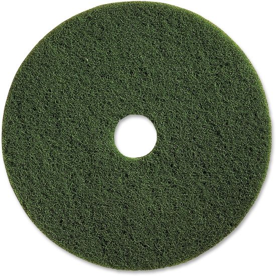 Picture of Genuine Joe 20in Scrubbing Floor Pad - 20in Diameter - 5/Carton x 20in Diameter x 1in Thickness - Scrubbing, Floor - 175 rpm to 350 rpm Speed Supported - Heavy Duty, Dirt Remover, Long Lasting, Durable - Fiber - Green