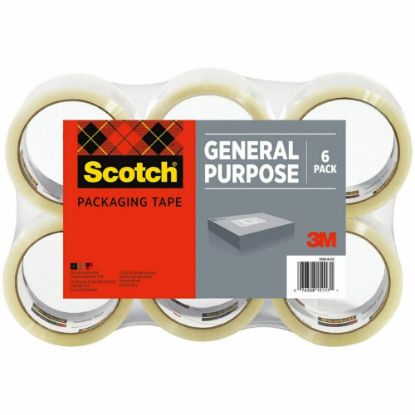 Picture of Scotch 3350 General-Purpose Shipping Tape, 3in Core, 1 7/8in x 109 Yd, Clear, Pack Of 6