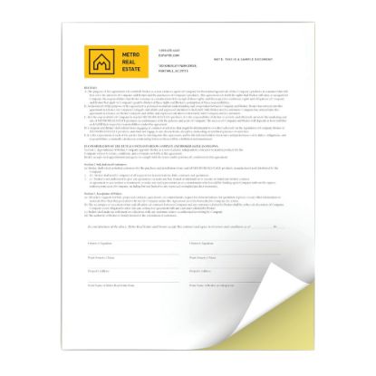 Picture of Xerox Revolution Premium Digital Carbonless Laser Paper, 2-Part Straight/Reverse, White/Canary, Letter Size (8 1/2in x 11in), 2500 Sets Total, 250 Sets Per Ream, Case Of 10 Reams, 20 Lb, 92 Brightness