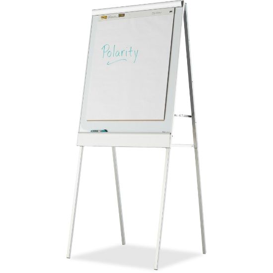 Picture of Iceberg Polarity Magnetic Presentation Flipchart Easel with Dry-erase Surface - 30in (2.5 ft) Width x 38in (3.2 ft) Height - White Steel Surface - Metal Frame - Rectangle - Floor Standing - 1 Each