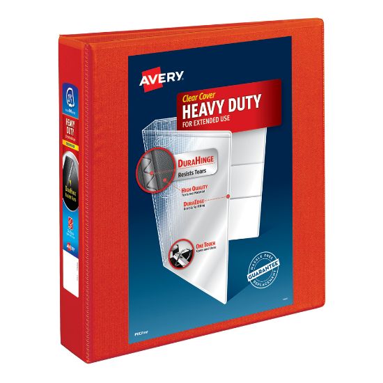 Picture of Avery Heavy-Duty View 3-Ring Binder With Locking One-Touch EZD Rings, 1 1/2in D-Rings, Red