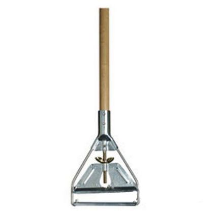 Picture of Carlisle Wood Mop Handle With Metal Head, 63in, Brown