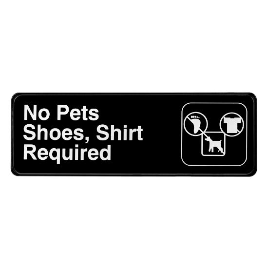 Picture of Alpine No Pets Shoes and Shirt Required Signs, 3in x 9in, Black, Pack Of 15 Signs