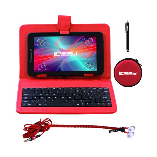 Picture of Linsay F7 Wi-Fi Tablet Kit, 7in Screen, 2GB Memory 32GB Android 12, Red