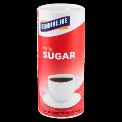 Picture of Genuine Joe Pure Sugar Canisters, 20 Oz., Pack Of 3