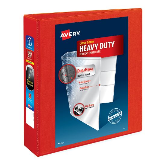 Picture of Avery Heavy-Duty View 3-Ring Binder With Locking One-Touch EZD Rings, 2in D-Rings, Red