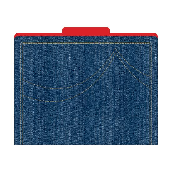 Picture of Barker Creek Tab File Folders, 8 1/2in x 11in, Letter Size, Denim, Pack Of 12