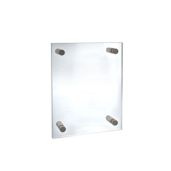 Picture of Azar Displays Graphic Size Acrylic Vertical/Horizontal Standoff Sign Holder, 8 1/2in x 11in, Clear