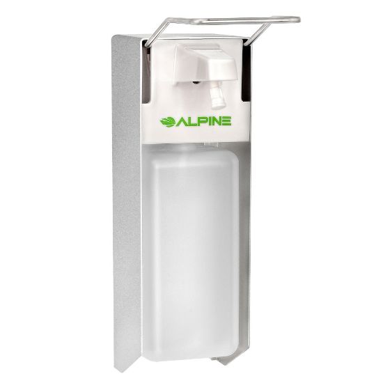 Picture of Alpine Wall-Mount Hand Sanitizer Dispensers, 13inH x 4inW x 9inD, Stainless Steel, Set Of 2 Dispensers