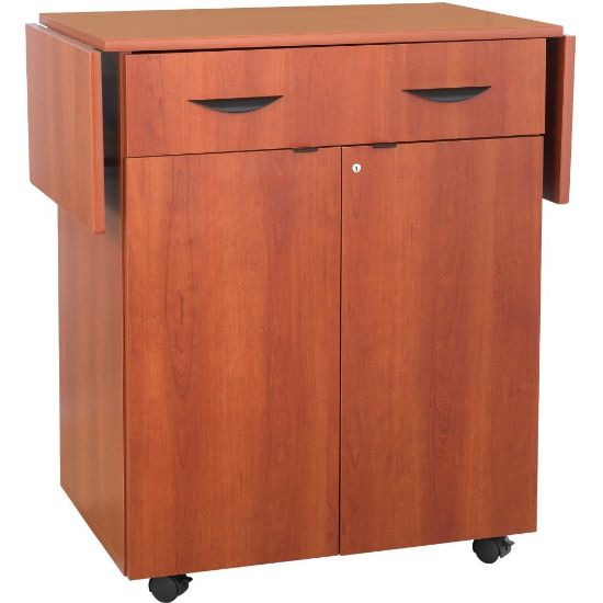 Picture of Safco Hospitality Service Cart - 260 lb Capacity - 2 Casters - 2in Caster Size - Laminate, Melamine - x 32.5in Width x 20.5in Depth x 38.8in Height - Cherry - 1 Each