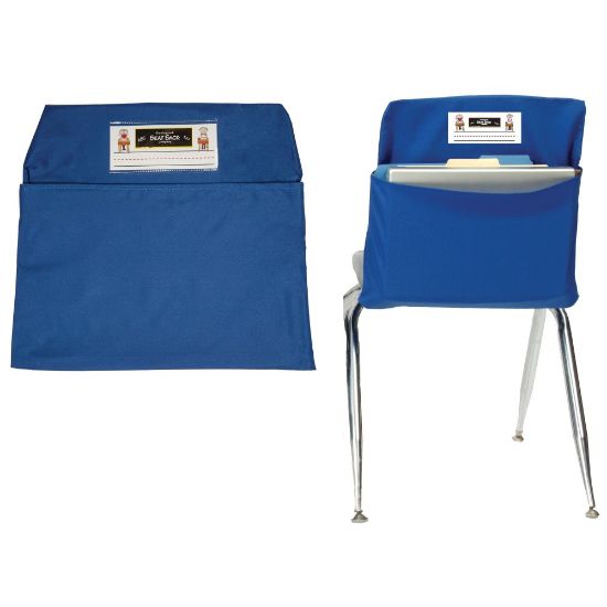 Picture of Seat Sack Chair Pocket, Standard, 14in, Blue, Pack Of 2