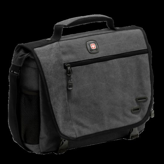 Picture of Wenger Zinc Cotton Computer Briefcase For 14.1in Laptops, Gray or Green (no color choice)