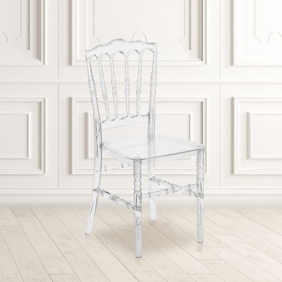 Picture of Flash Furniture Elegance Napoleon Stacking Chair, Crystal Ice