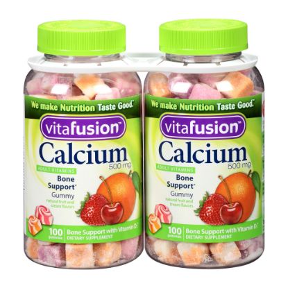 Picture of Vitafusion Calcium Gummy Vitamins With Bone Support For Adults, 500 mg, 100 Per Bottle, Pack Of 2 Bottles