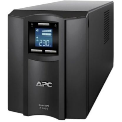 Picture of APC by Schneider Electric Smart-UPS C 1000VA LCD 230V - Tower - 3 Hour Recharge - 6.10 Minute Stand-by - 230 V AC Input - 230 V AC Output - Sine Wave - Serial Port - USB - 2 x IEC Jumper, 8 x IEC 60320 C13 - 10 x Battery/Surge Outlet