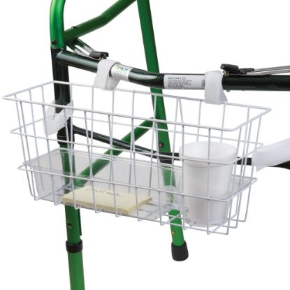 Picture of HealthSmart Walker Basket With Tray And Cup Holder, 7inH x 16inW x 5 1/2inD, White