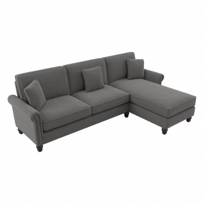 Picture of Bush Furniture Coventry 102inW Sectional Couch With Reversible Chaise Lounge, French Gray Herringbone, Standard Delivery