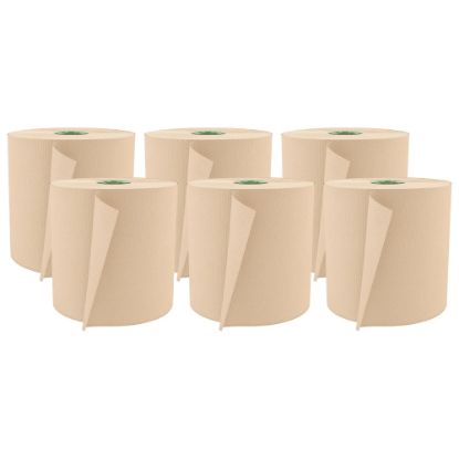 Picture of Cascades For Tandem Hardwound 1-Ply Paper Towels, 100% Recycled, Moka, 775ft Per Roll, Pack Of 6 Rolls