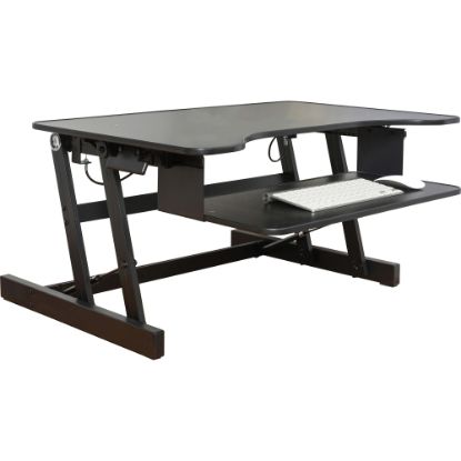 Picture of Lorell Sit-To-Stand Desk Riser, 16inH x 32inW x 21-1/2inD, Black