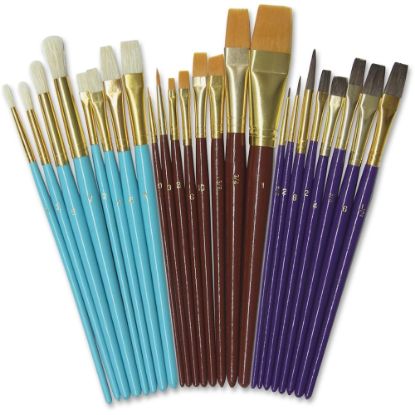 Picture of Creativity Street Deluxe Brush Assortment - 24 Brush(es) Natural Wood - Aluminum Ferrule