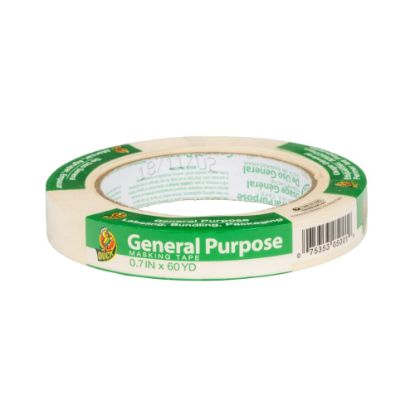 Picture of Duck Brand General Purpose Masking Tape Roll, Removable, 3/4in x 60 Yd, Beige