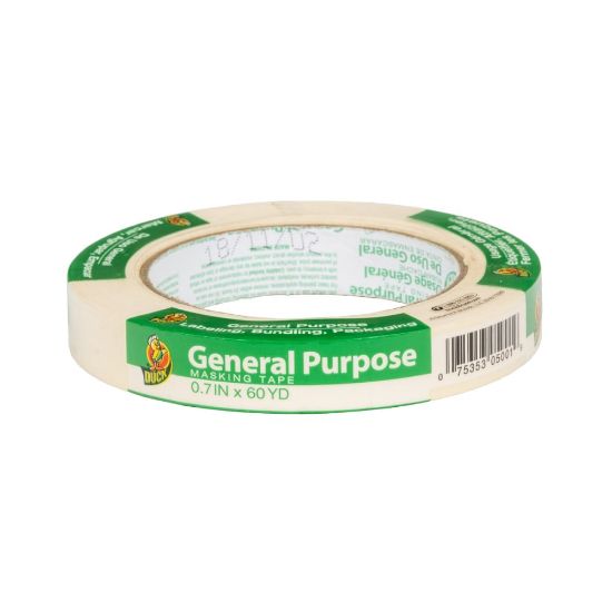 Picture of Duck Brand General Purpose Masking Tape Roll, Removable, 3/4in x 60 Yd, Beige