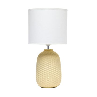 Picture of Simple Designs Purled Texture Table Lamp, 20-7/16inH, White/Yellow