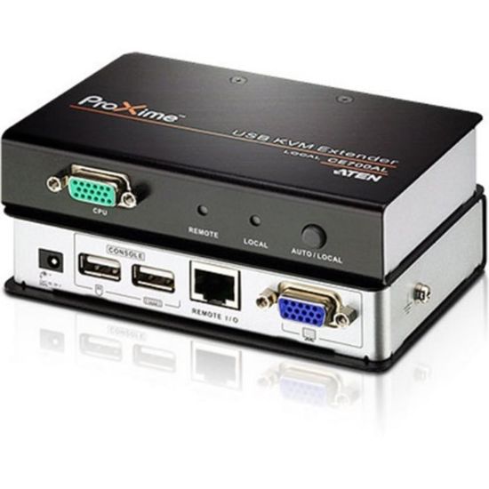 Picture of ATEN Proxime CE700A KVM Console/Extender - 1 Computer(s) - 1 Local User(s) - 1 Remote User(s) - 492.13 ft Range - WUXGA - 1920 x 1200 Maximum Video Resolution - 2 x Network (RJ-45) - 4 x USB - 2 x VGA - Proprietary Interface