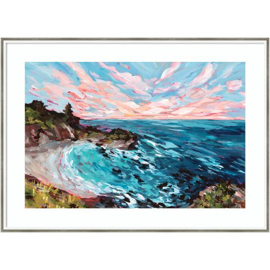 Picture of Amanti Art Big Sur by Emily Kenney Wood Framed Wall Art Print, 30inH x 41inW, White