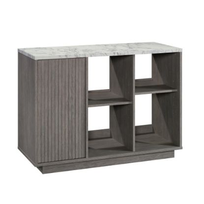 Picture of Sauder East Rock TV Console And Accent Storage Cabinet, 33-1/2inH x 47-1/8inW x 19-1/2inD, Ashen Oak/Faux White Marble