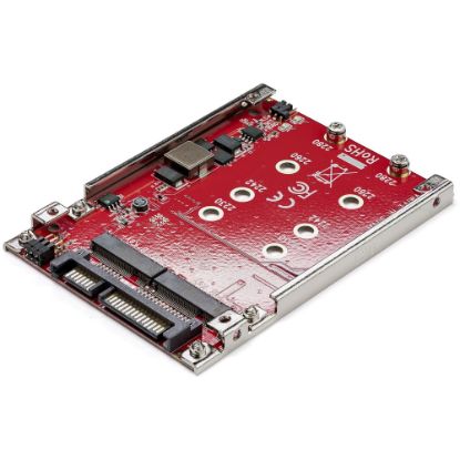 Picture of StarTech.com Dual-Slot M.2 to SATA Adapter - M.2 SATA Adapter for 2.5in Drive Bay - M.2 Adapter - M.2 SSD Adapter - M.2 NGFF SSD Adapter - RAID - 2 x SSD Supported - Serial ATA/600 Controller - RAID Supported 0, 1, Concatenation - 2 x Total Bays