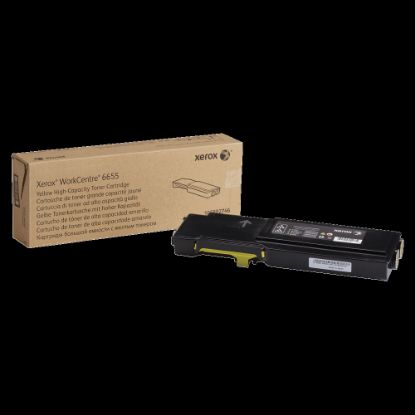 Picture of Xerox 6655 Yellow High Yield Toner Cartridge, 106R02746